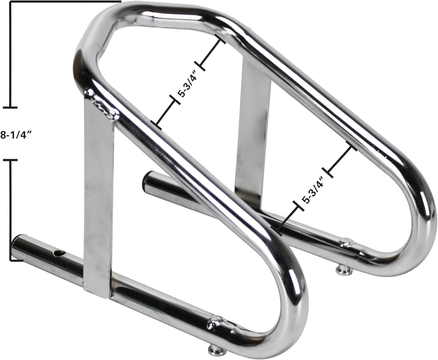 Extreme Max 5001.5763 Deluxe Chrome Motorcycle Wheel Chock - 5.5" Wide