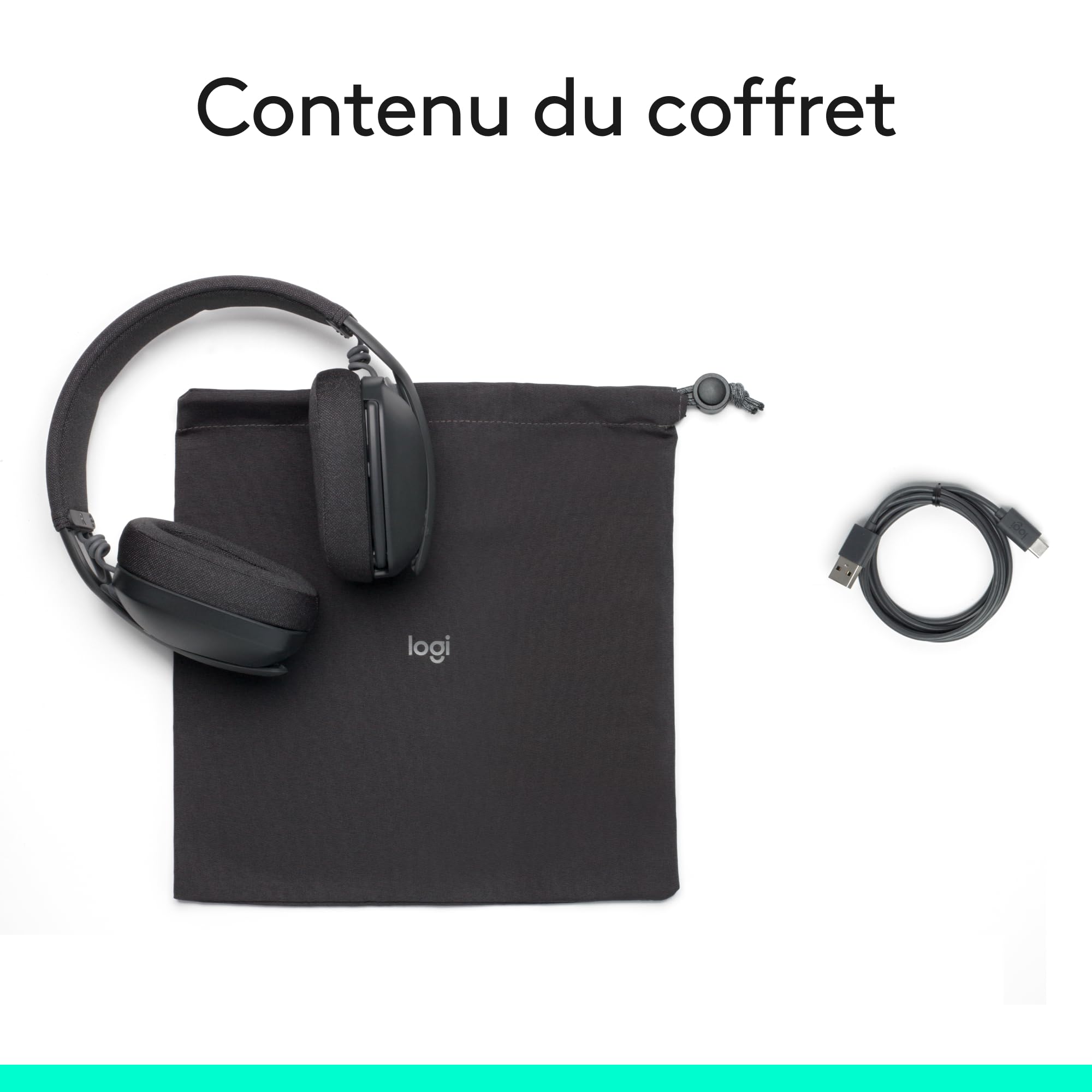 Logitech Zone Vibe 100 Lightweight Wireless Headphones with Noise Cancelling Mic - Advanced Multipoint Bluetooth Earbuds, Teams, Google Meet, Zoom, Mac/PC - Grey