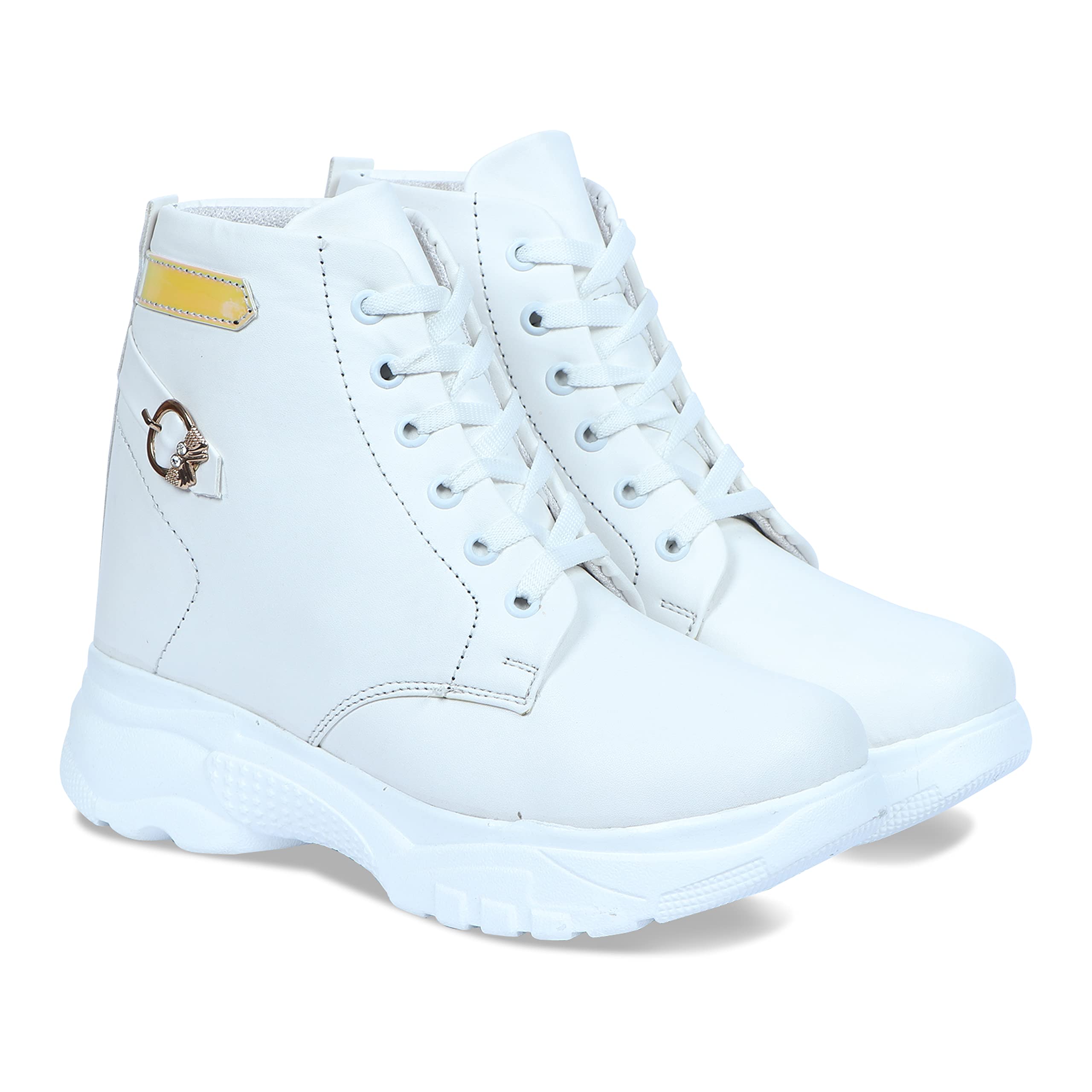 HimQuen Women Fashion Comfortable Leather Material PVC Rubber Sole Outer Mesh Lace-Up Anti-Slip Water Resistant Outdoor Sports Shoes Size: 6 Color: White 9212-WT-39 (B0B8DN7L4H) Amazon Price History, Amazon Price Tracker