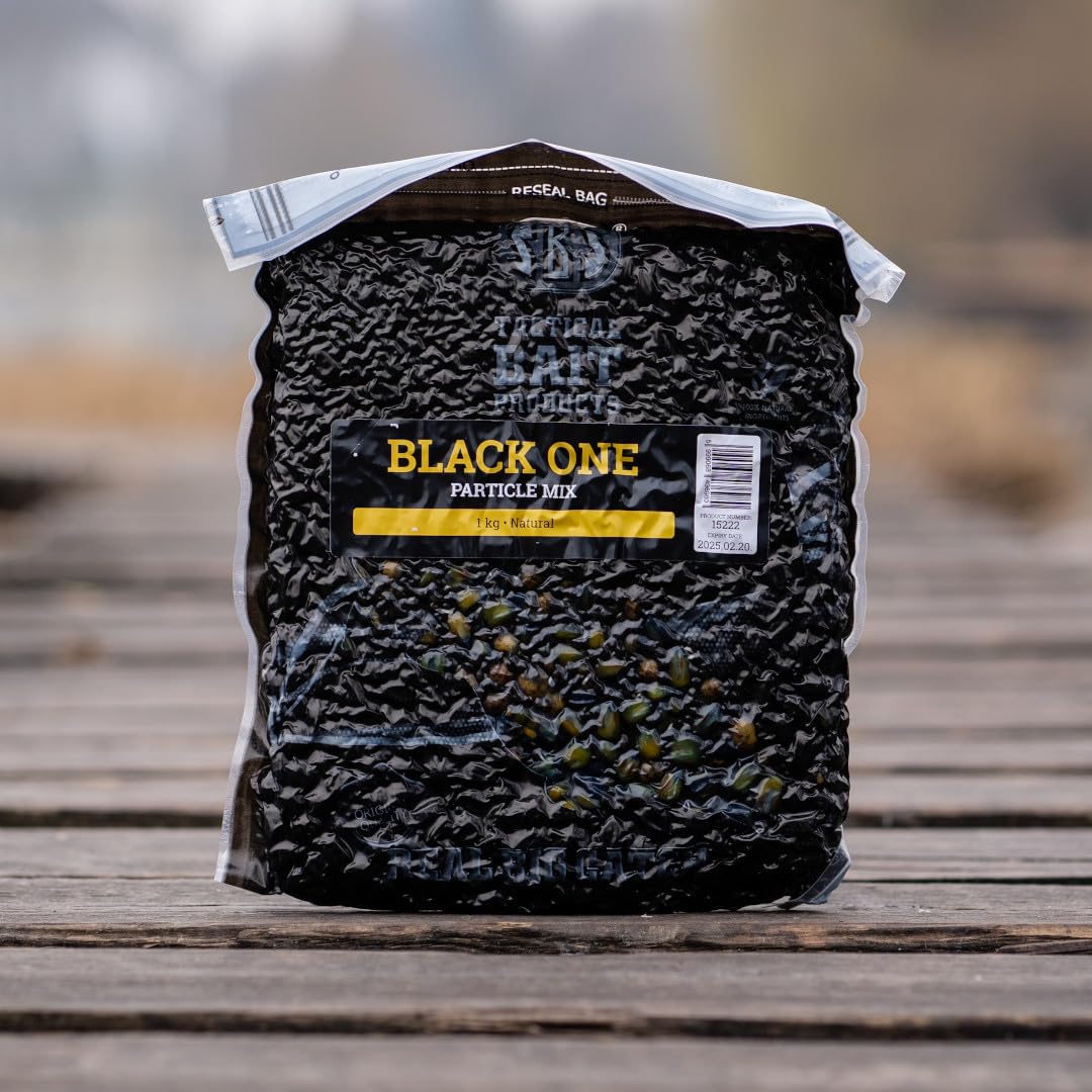 5kg Black One Partikelmix - Eingelegter Mais, Tigernüsse und Hanf in SBS Black One Juice Futter Karpfen Köder Angeln