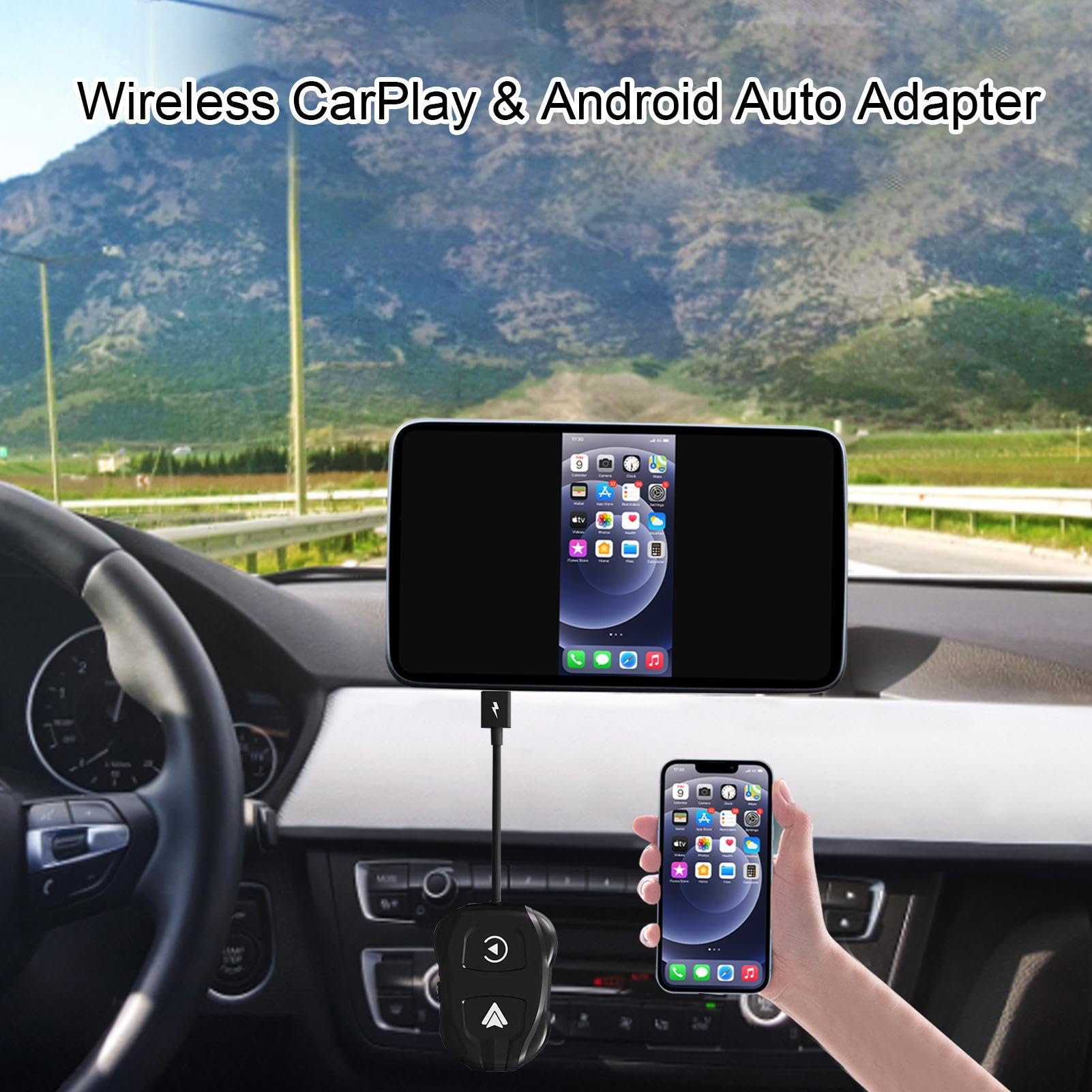 Transmisor inalámbrico de coche - Convierte cables en coche inalámbrico - Adaptador de coche Plug and Play - Control inalámbrico portátil para diferentes modelos