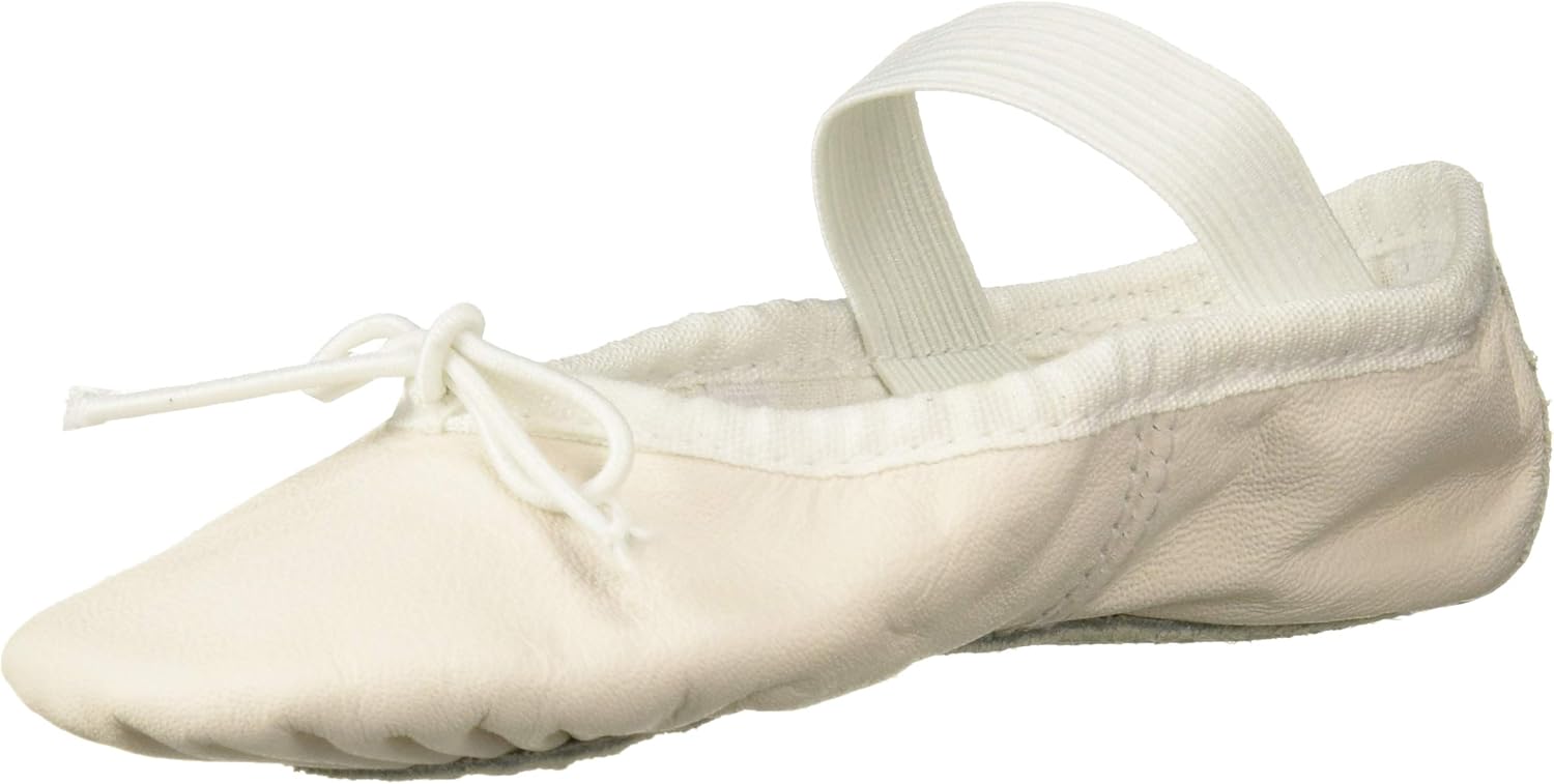 Bloch Dance Girl's Dansoft Full Sole Leather Ballet Slipper/Shoe, White, 8 X-Wide Toddler