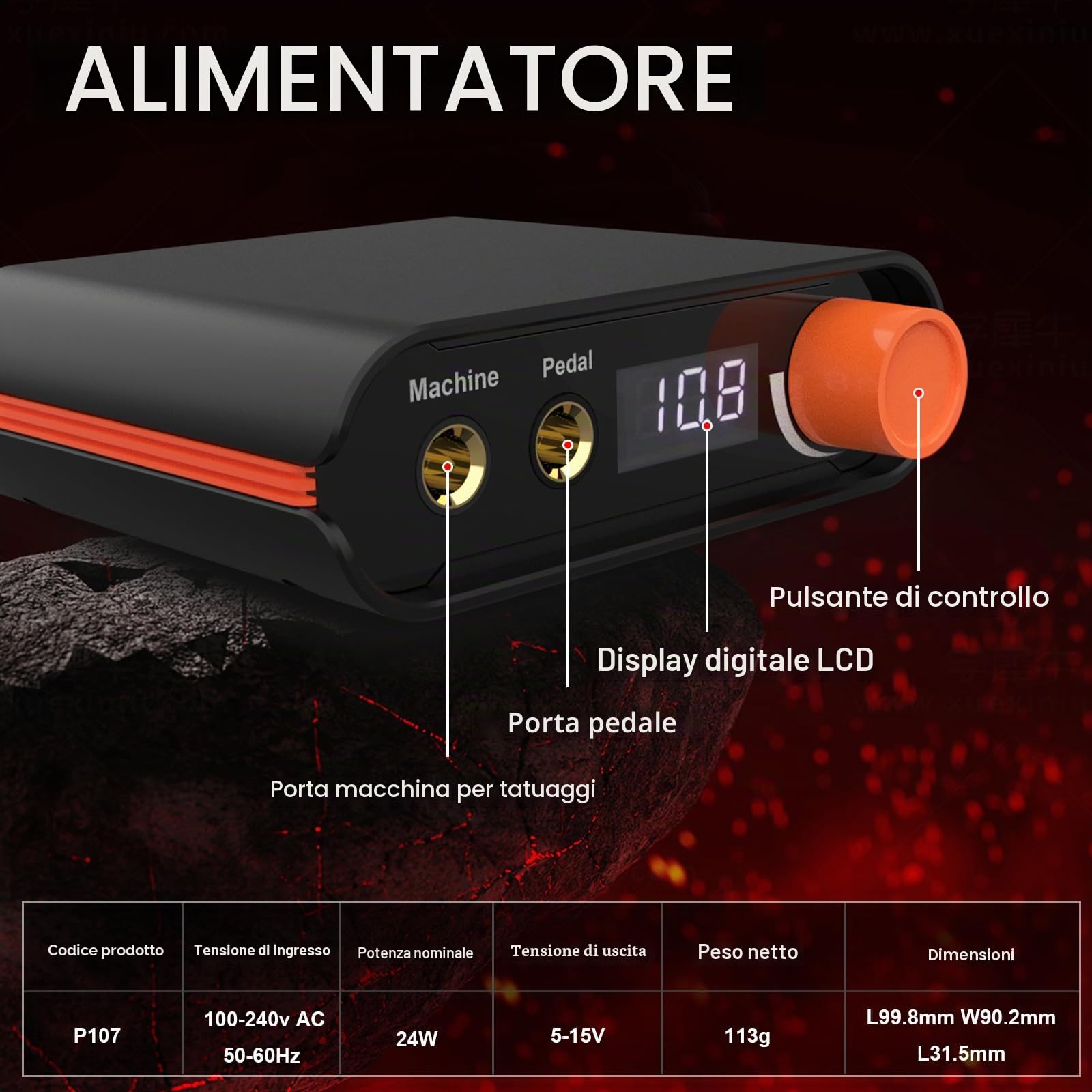 STIGMA Kit Macchina Rotativa per Tatuaggi Penna per Tatuaggi Completa con 20 Cartucce e Aghi Kit per Tatuaggi con Alimentazione a Display Digitale e Scatola di Plastica per Principianti e Tatuatori