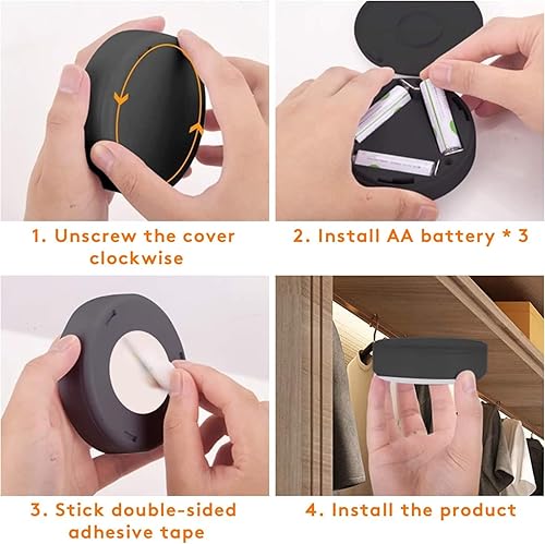 Miniatura 6 de Luces LED de disco de 13 colores con control remoto  Iluminación inalámbrica con batería adhesiva debajo del gabinete  Luces regulables que cambian