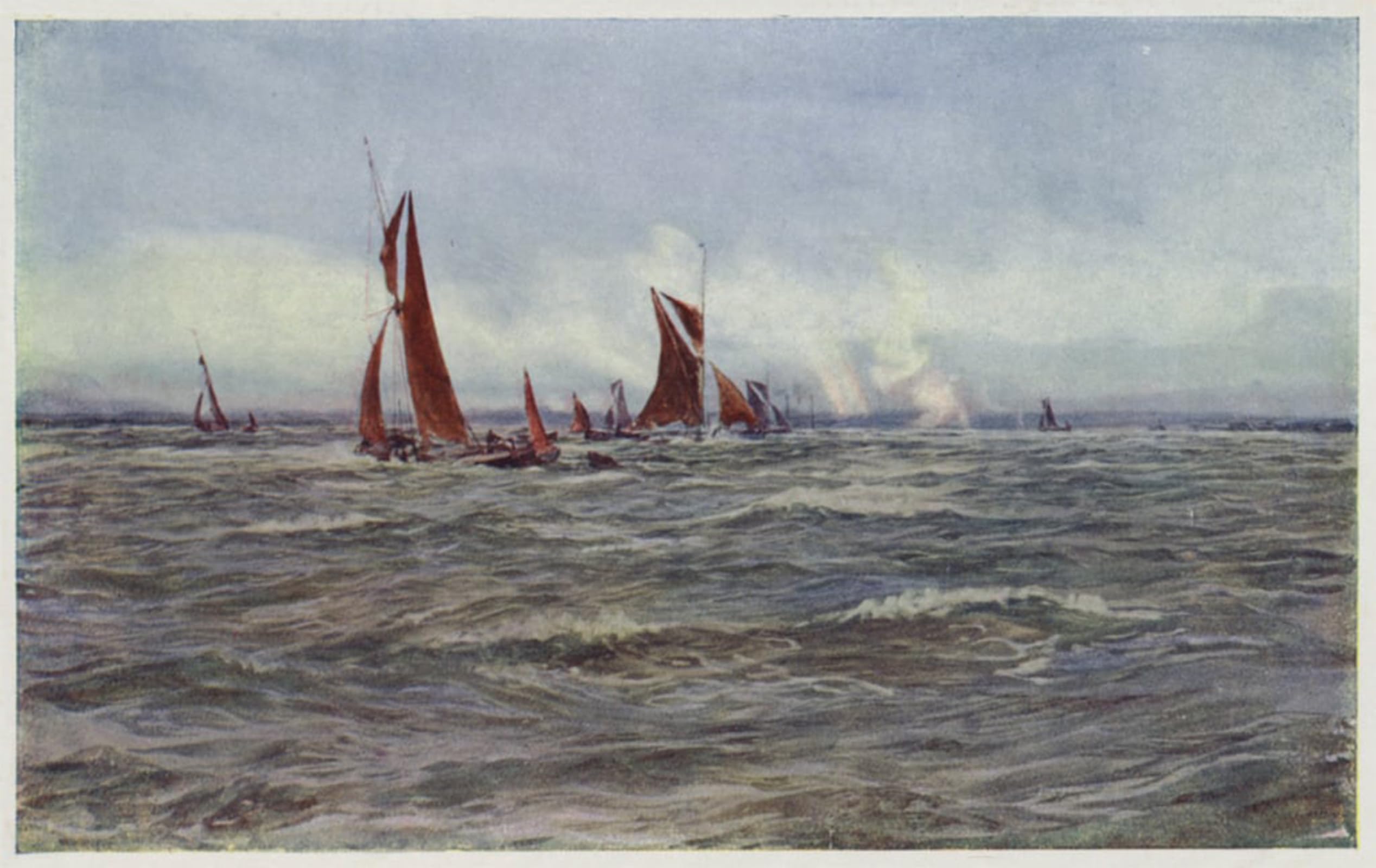 POSTERIIk Vintage Print Pop Art Landscape Artwork a Windy Wet Day on the Medway by William Lionel Wyllie Art Prints for Office Home Decor 60x90cm