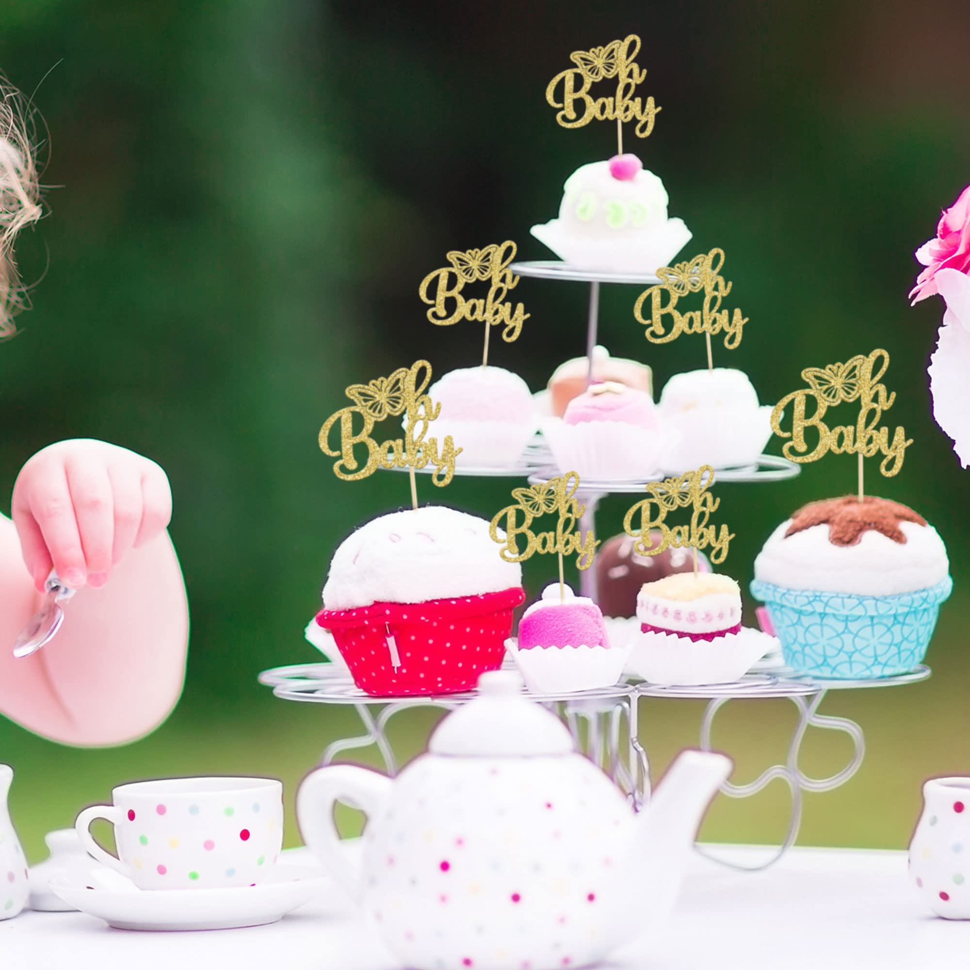 Lot De 30 Décorations De Gâteau En Forme De Papillon Doré Et