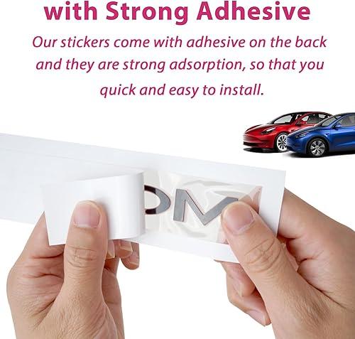 Miniatura 4 de ONKENTET Calcomanía de modelo Y rosa compatible con Tesla Model Y (2020-2023), decoración gráfica de tronco, calcomanías exteriores, calcomanías