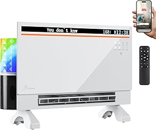 1800W Smart Panel Space Heater with Bluetooth Speaker,Pla...