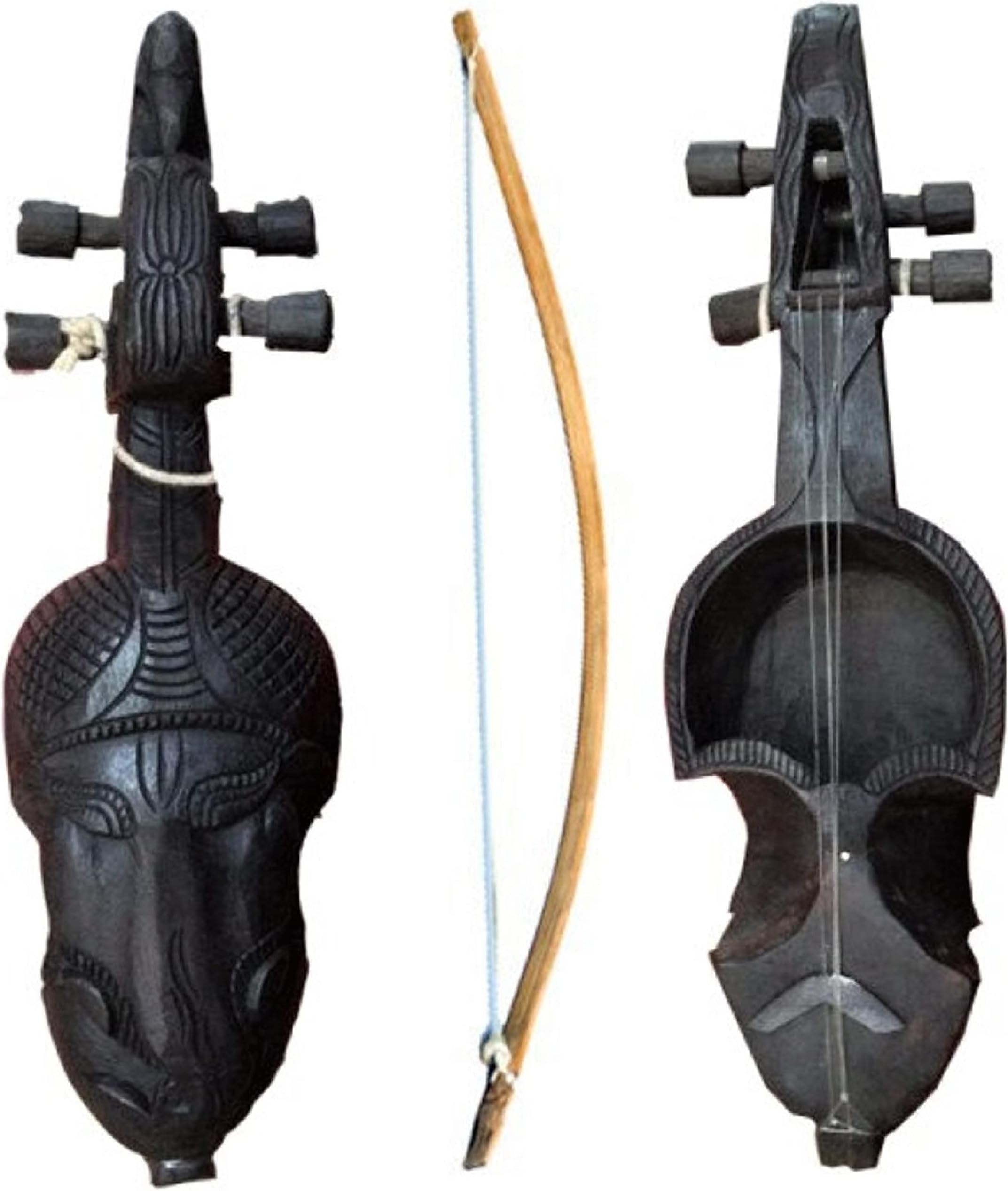 Sarangi Traditional Nepali Folk Musical Instrument Violin Gaine Single Wooden Sarangi Great for Decoration - Can Be Played By Professionals Only, Learn Music & Decorations I Handmade In Nepal