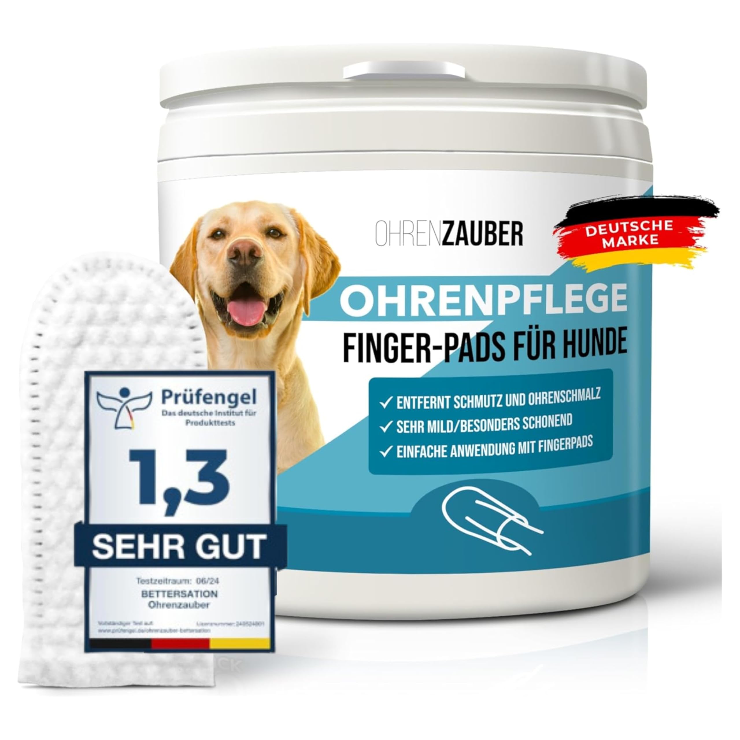 Bettersation Ohrenreiniger Ohrreiniger für Hunde & Katzen 50 Stück [BESTNOTE 1,3] - pflegt & schützt - Ohrenreiniger Ohrenpflege gegen Ohrenentzündung Ohrmilben u. Hygiene bei Hund Katze