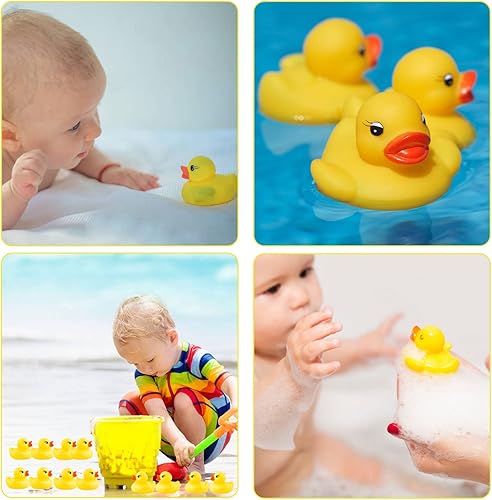 Miniatura 6 de 50 piezas de mini patos de baño, pato de goma a granel flotador de pato bebé juguete de baño para ducha, fiesta de cumpleaños, regalo para aula,