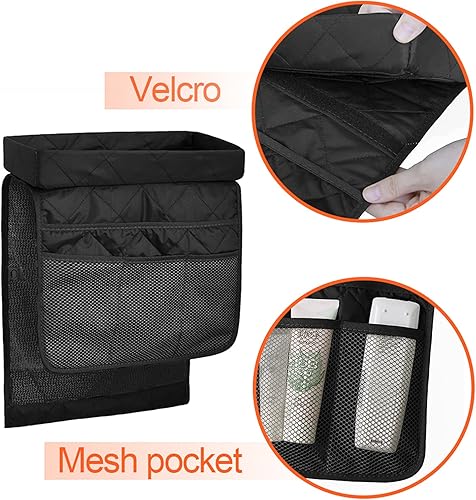 Miniatura 10 de MDSTOP Organizador de reposabrazos de sofá con bandeja portavasos, soporte para control remoto de TV, organizador de sillón para tazas, controlador