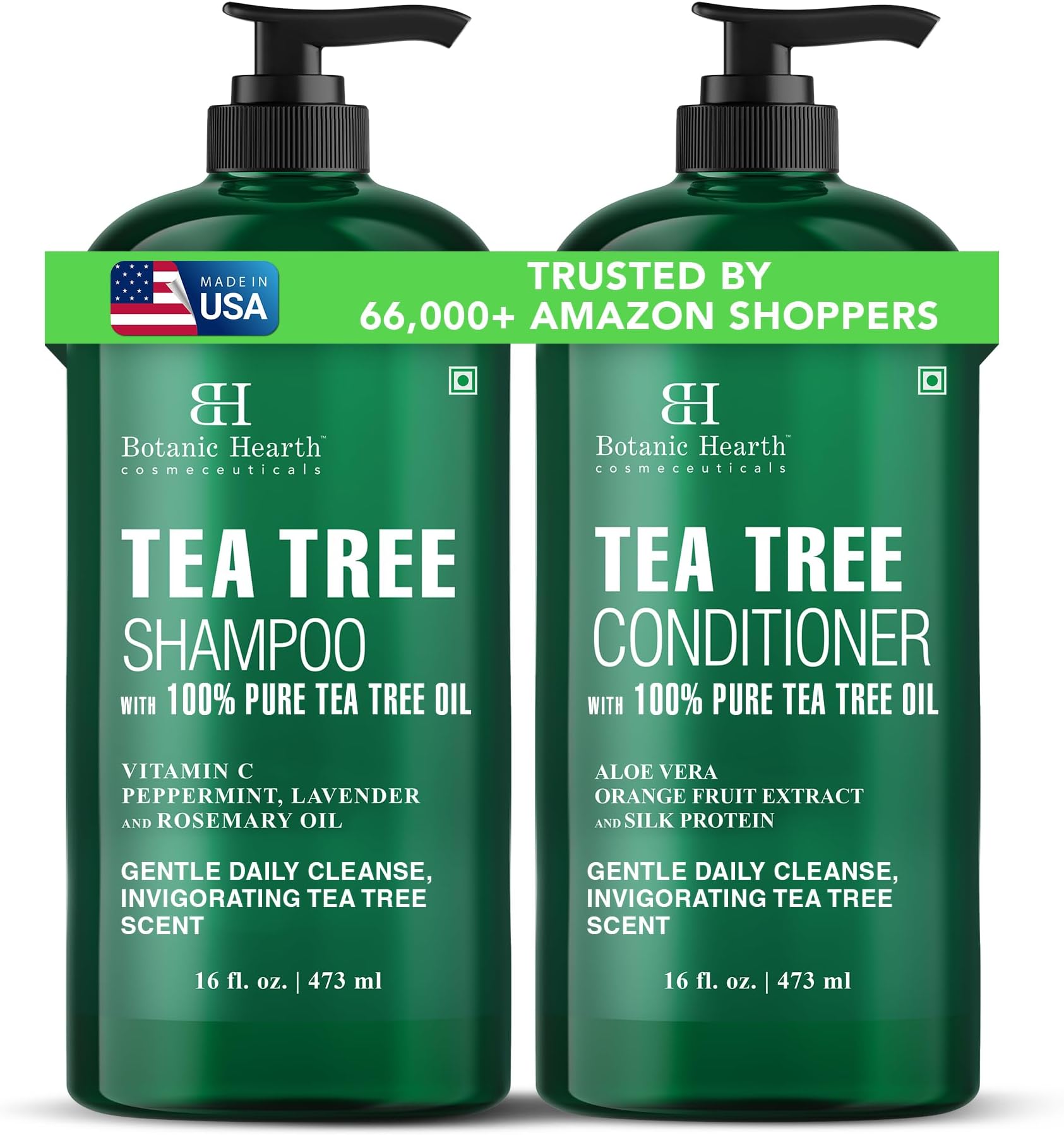 Botanic Hearth Tea Tree Shampoo And Conditioner Set - 16 Fl oz Each