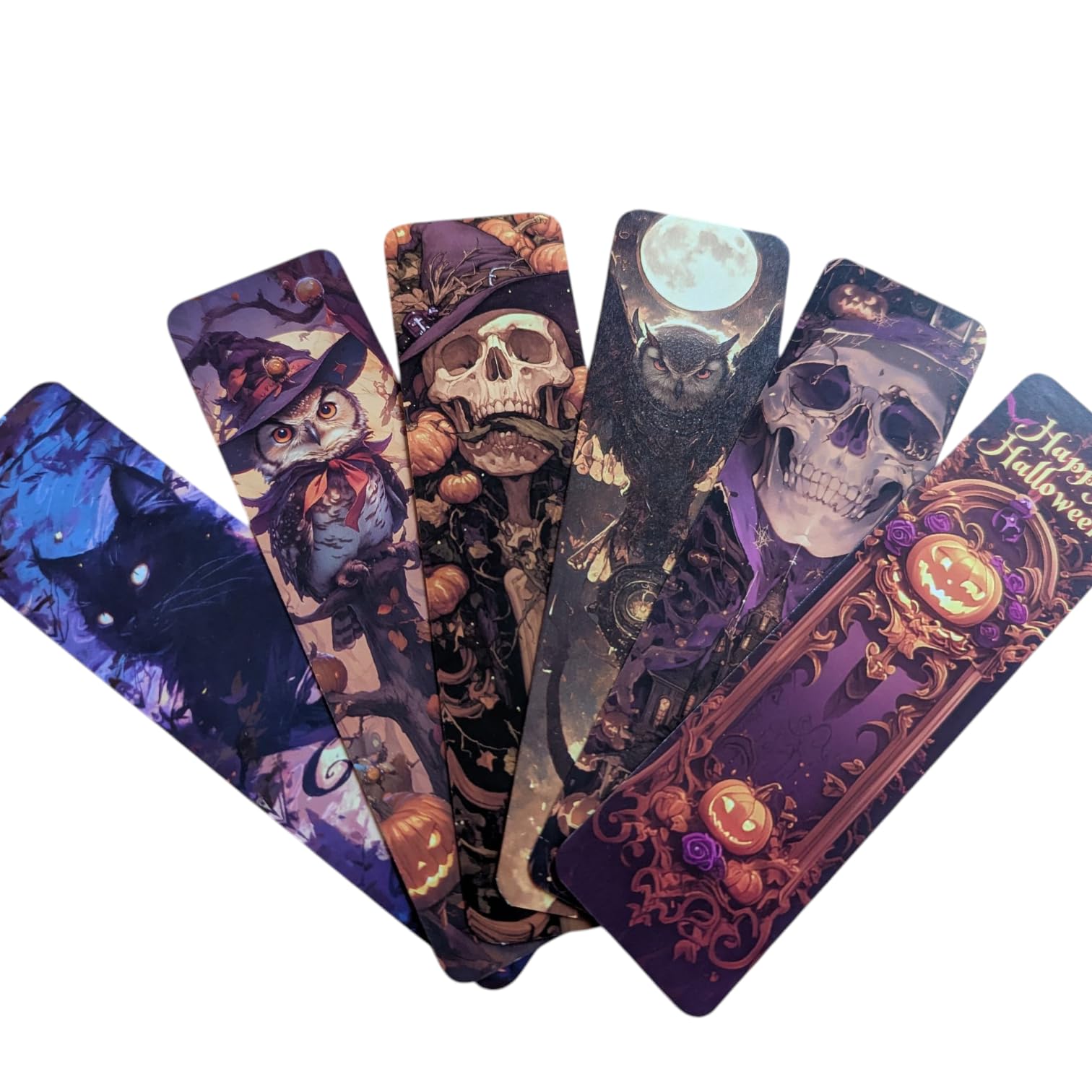 Gothic Vampire Bookmark Set – Double Sided Dark Fantasy Bookmarks with Vampires, Castles & Victorian Designs – Ideal Gifts for Gothic, Fantasy & Dark Academia Lovers (6pc Halloween Set 4)