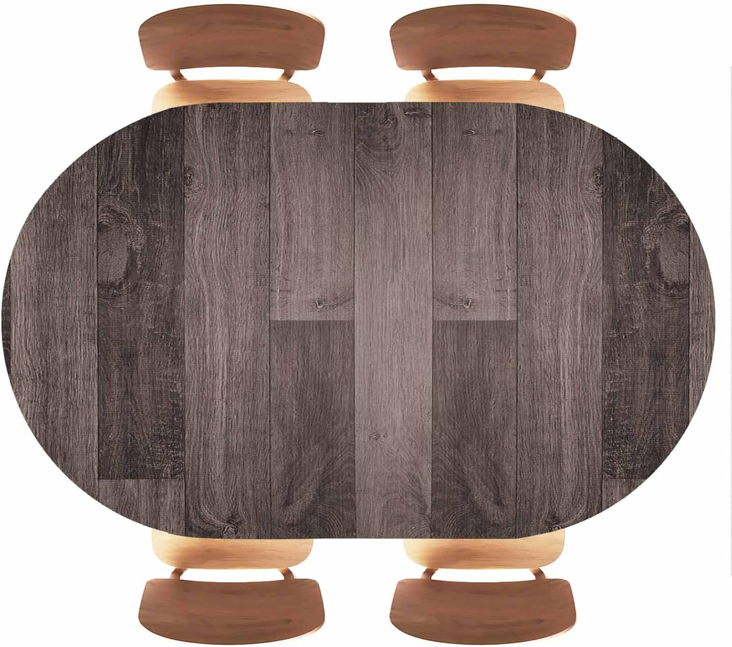 Oval Wood Grain Table Cover Fitted Tablecloth with Elastic Edge Wooden Tables Cloth Washable Polyester for Home Farmhouse Dining Party Decor, Fit for 48"x80" Oval Table, Style-13