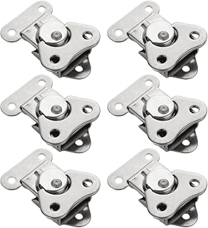 WOPPLXY 6Pcs 304 Stainless Steel Twist Latch with Keeper, Spring Loaded Butterfly Twist Latch, Spring Butterfly Draw Latch for Case Box