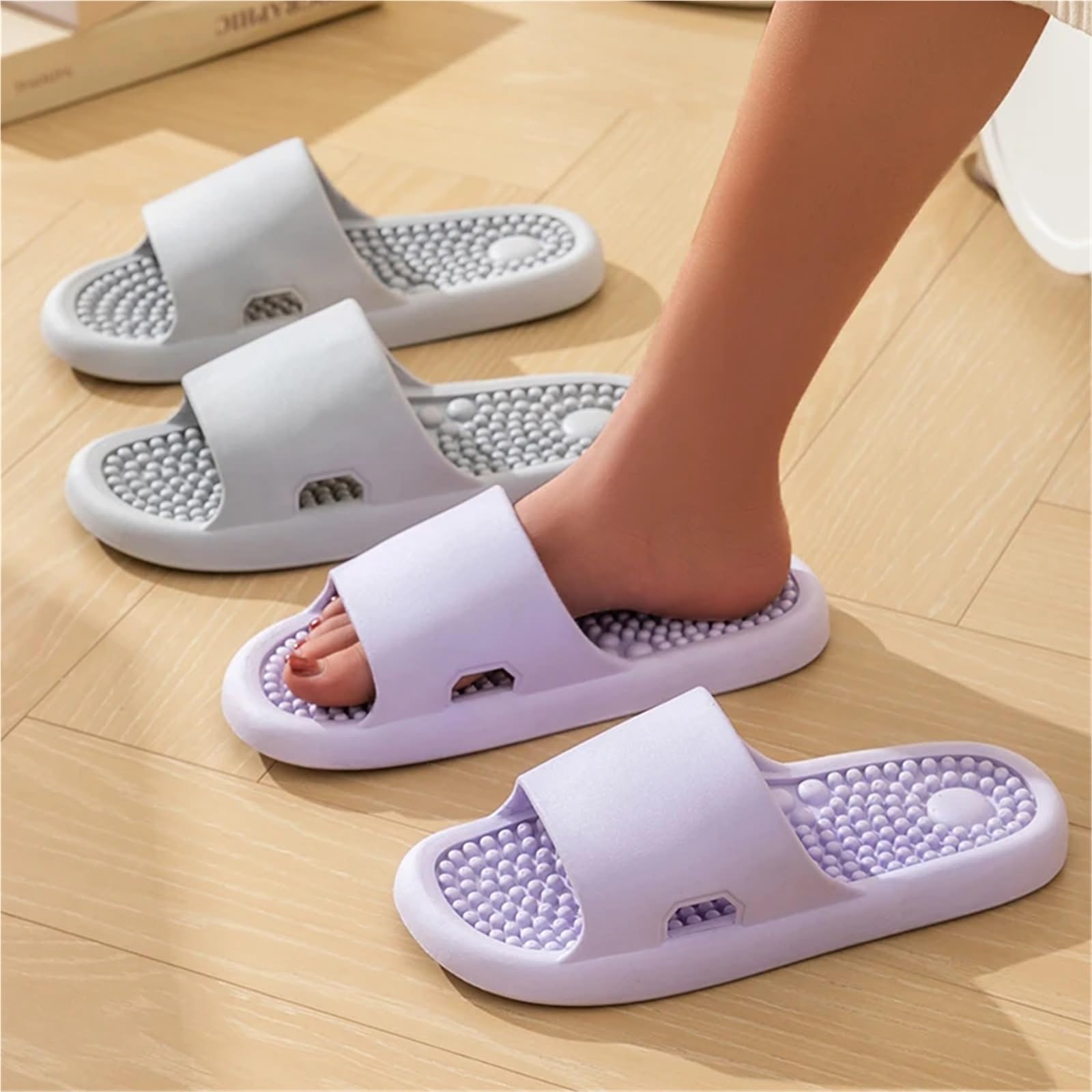 Ciabatte Donna Estive Pantofole estive Tinta Unita, Concise, Antiscivolo, da Bagno, da Interno, da Uomo e da Donna, da Donna(Gray,42-43)