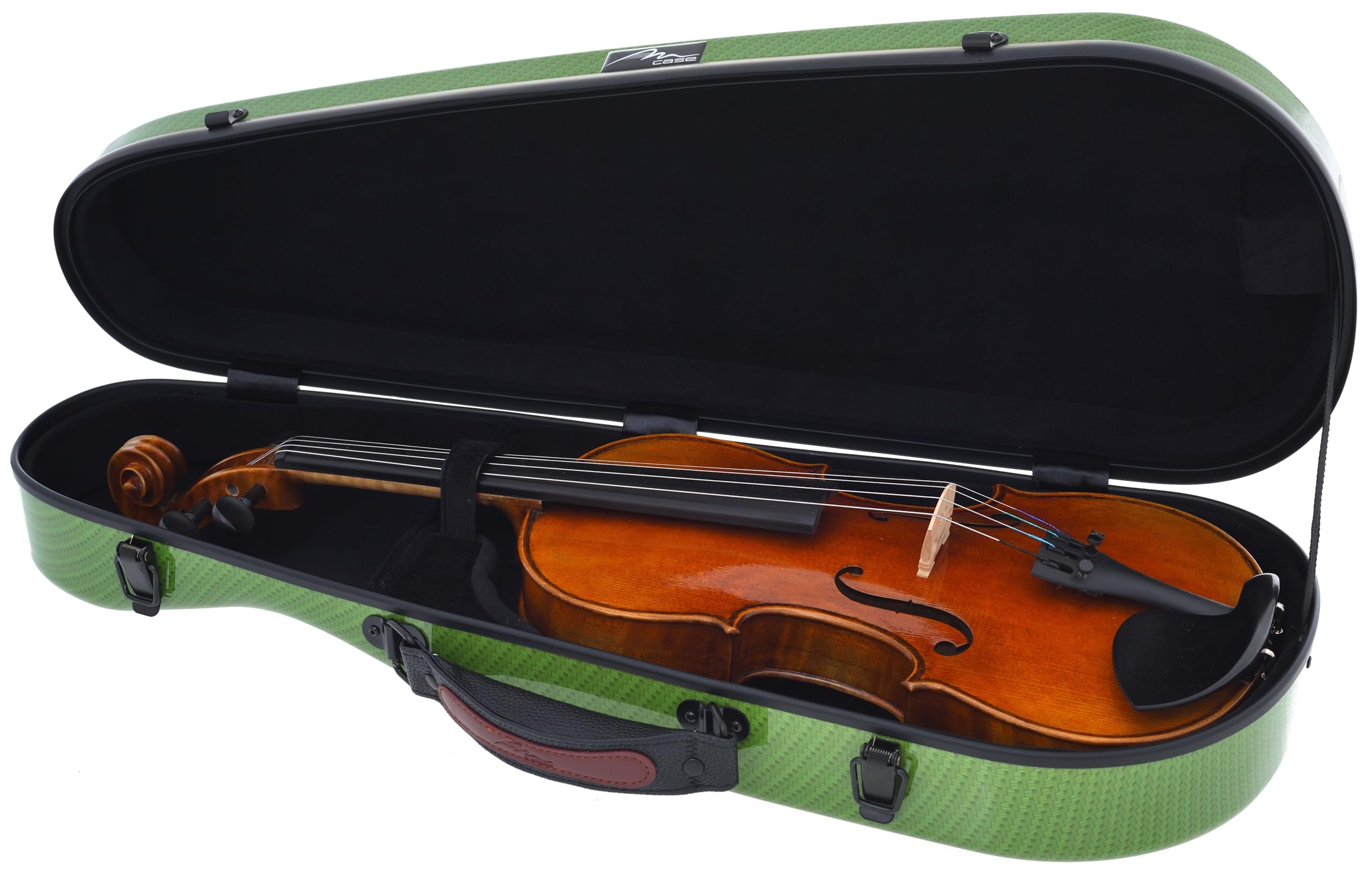 Geigenkoffer Fiberglass 4/4 SlimFlight special grün M-case + Bogenkoffer