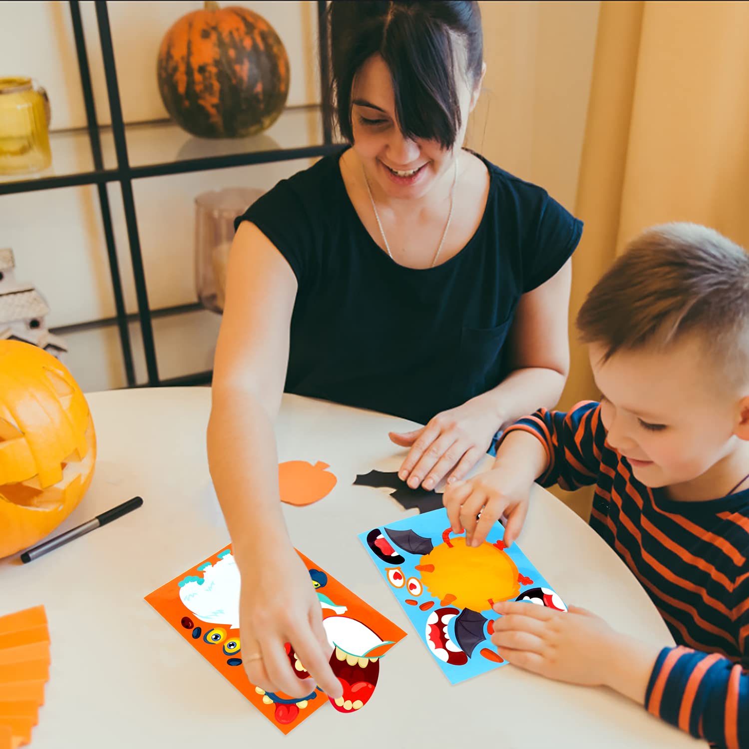 30-teiliges Halloween-Aufkleber Set DIY – Wiederablösbar, Für Kinderpartys & Bastelspaß