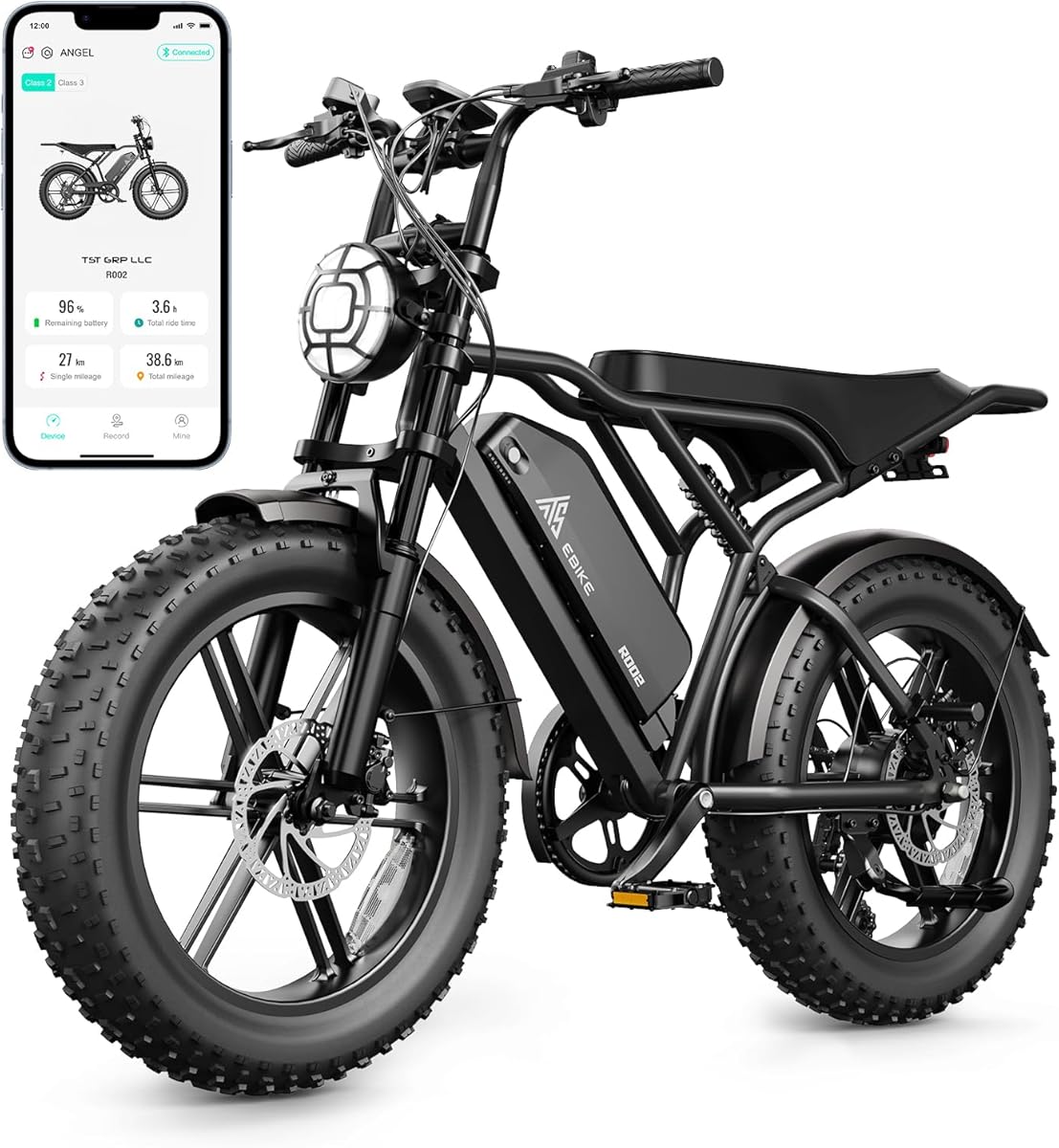 TST Electric Bike for Adult,Ebike with 48V/15AH Removable Battery, Electric Bike with Multiple Performance Modes,20" x4.0 All-Terrain Tires, Fat Tire Ebike Hydraulic Suspension 7-Speed