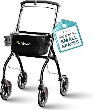 Helavo Narrow Walker for Small Spaces, 23.6" Wide, Indoor Walker with Tray