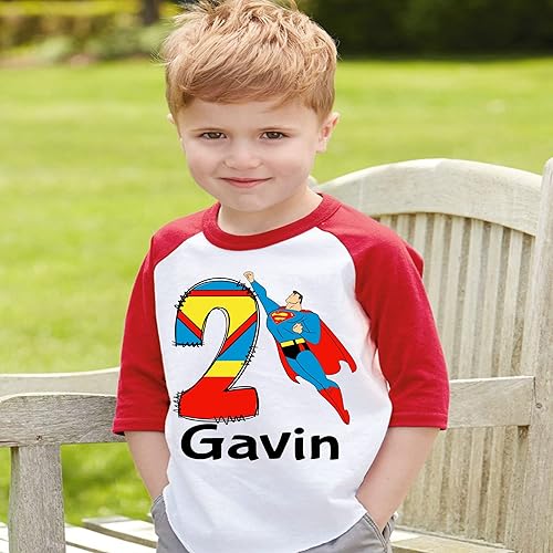 Miniatura 3 de Shirt Birthday Boy Shirt Personalized Shirts 1st Birthday Outfit Boy for Toddler and Baby Boy Superhero Birthday Shirts for Boys 1st 2nd 3rd 4th 5th