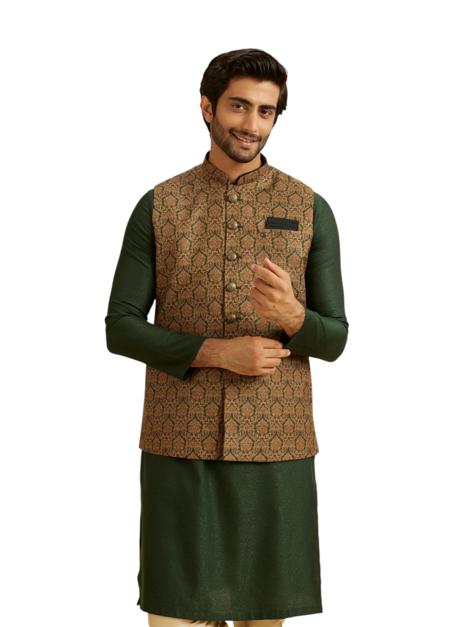 Men's Viscose Blend Printed Nehru Jacket (1pc)