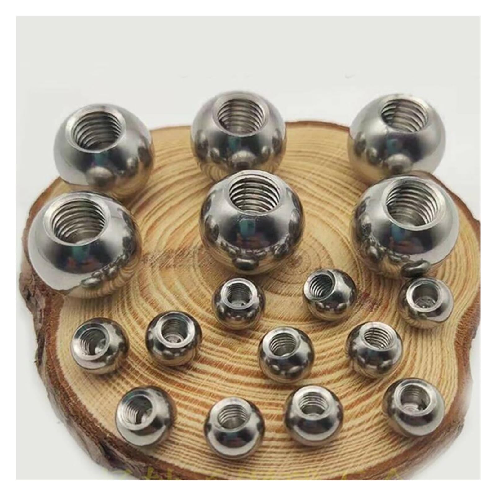 Rodamientos de bolas Bolas de perforación acero inoxidable con rosca hembra M3 M4, orificio ciego, diámetro 5, 6, 7, 8, 9, 10-60 mm, lisas, 1 unidad(50mmxM4)