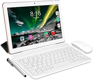 Tablet 10 Inch 8 Core - TOSCIDO Android 10.0,4G LTE Tablets,4GB of RAM and 64 GB Expandable to 128GB,Dual SIM,GPS,WiFi,Bluetooth Keyboard,Mouse,Tablet Case and More Included (Gold)