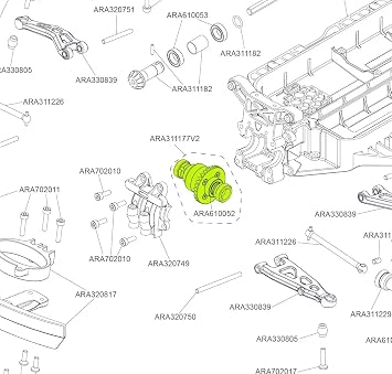 Steel Assembled Differential 30T 0.8Mod GROM for ARRMA 1/18 Granite Typhon 1/14 Mojave GROM,Replacement # ARA311177#ARA311177V2 (Blue)