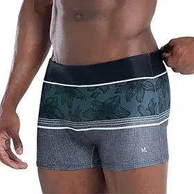 Sunga Boxer Mash Praia Piscina Dryfast Folhas Masculina