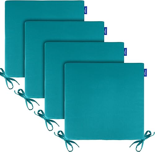 Juego de 4 cojines para sillas de interiorexterior, resistentes al agua, cojines cuadrados para exteriores para muebles de patio, cojines para