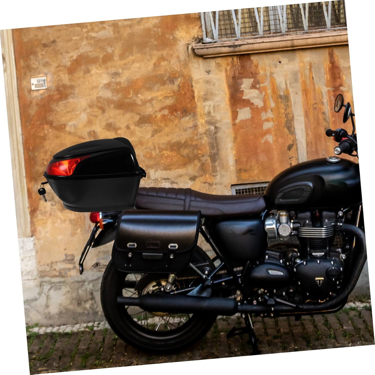 Cabilock Motorcycle Rear Bag Black Tail Trunk Storage to Install Secure Lock Durable Material for Scooter and Motorcycle Anti-theft Luggage Carrier