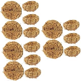 GANAZONO 15 pcs natural bird nest parakeet christmas tree ornaments hand decor bird nest ornaments bird cage house garden nest decoration Grass bird decorations for the home bird egg nest