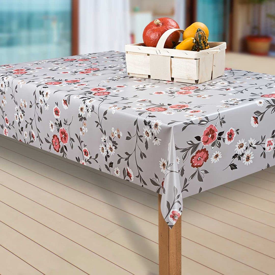 laro Wachstuch-Tischdecke, Dahlien Gold Beige, 140x1000 cm | Abwaschbar, PVC, Wasserabweisend, Eckig, Meterware