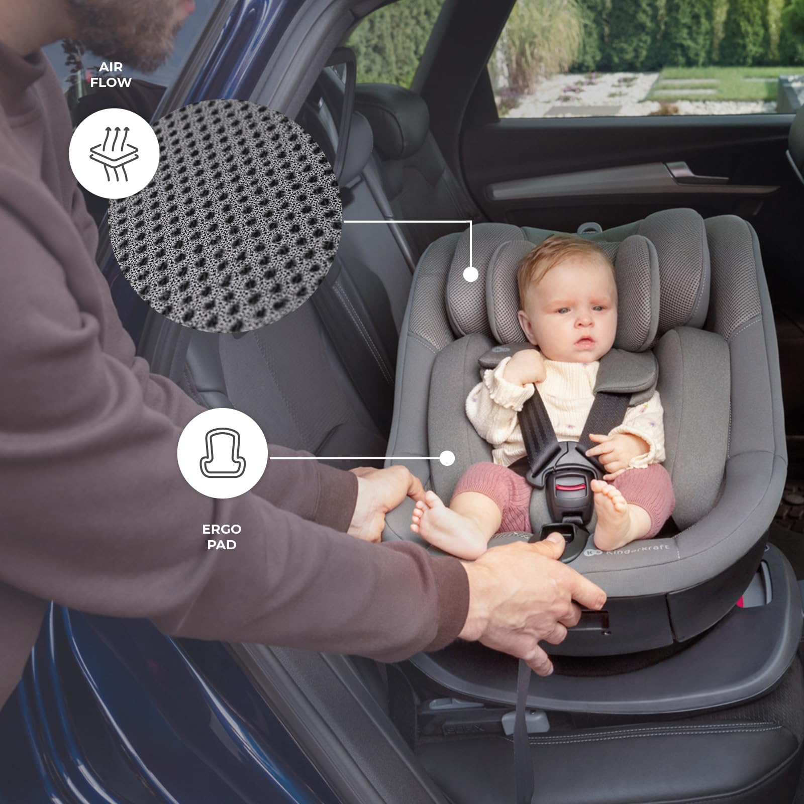 Kinderkraft I-GUARD I-SIZE Siège enfant Gris