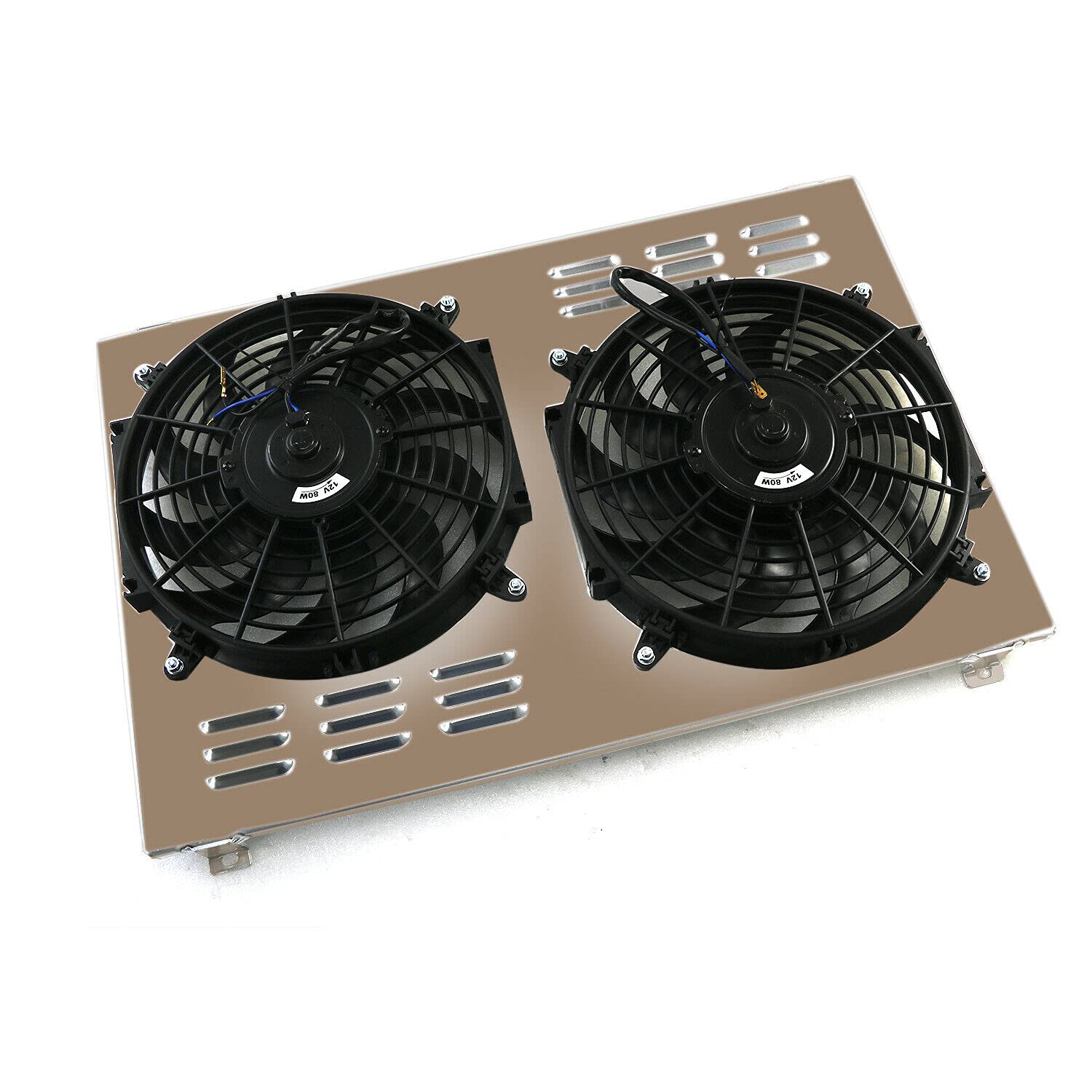 Aluminum Radiator Shroud&12" Fans Compatible for Chevy Monte Carlo SS/Oldsmobile Cutlass Supreme 1978-1987 1983 1982 1986 V8 5.0L 4.3L
