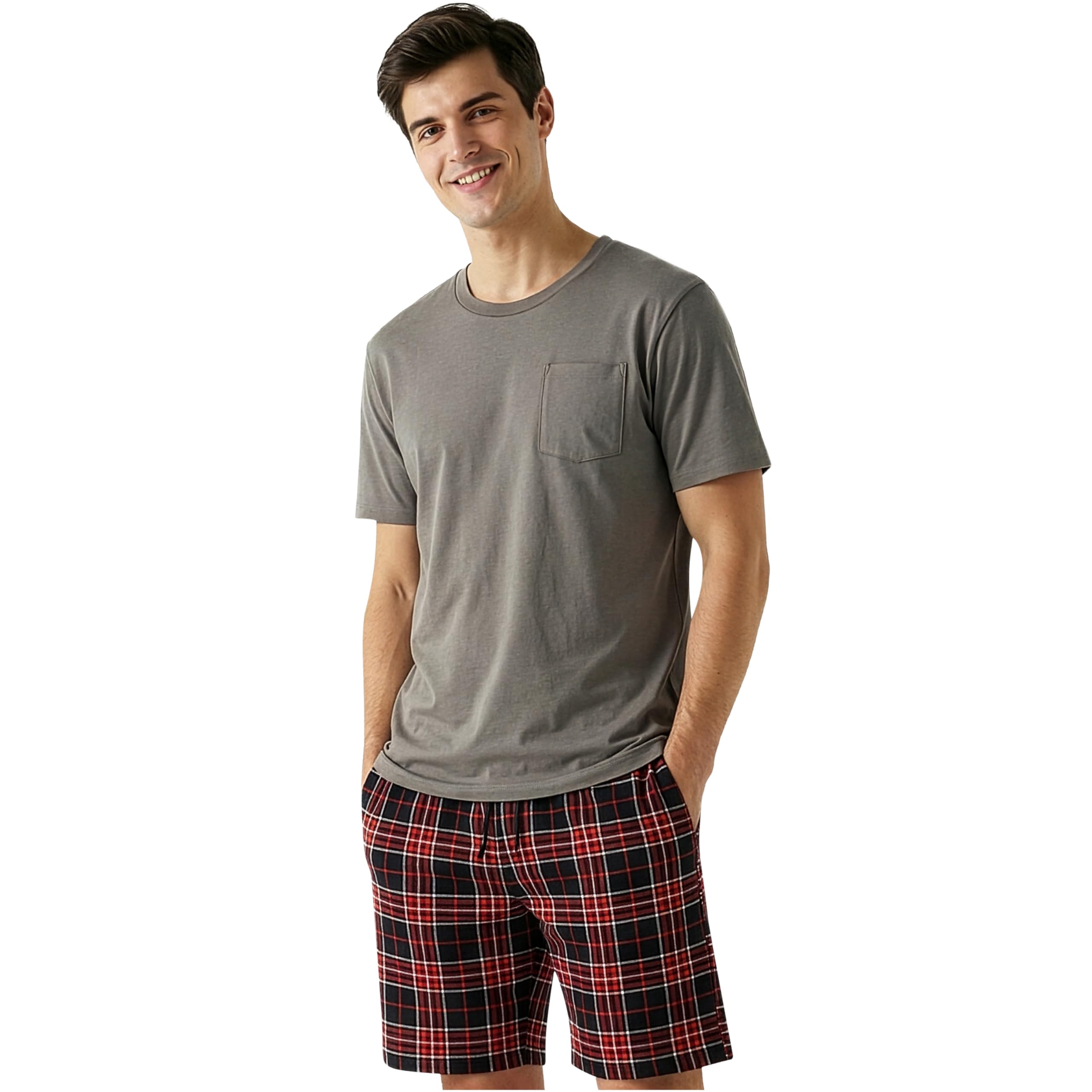 Get Trend Pigiama Uomo Corto Cotone Leggero, M-5XL, Completo Estivo 2 Pezzi con Maglietta Manica Corta e Pantaloncini, Regali per Lui