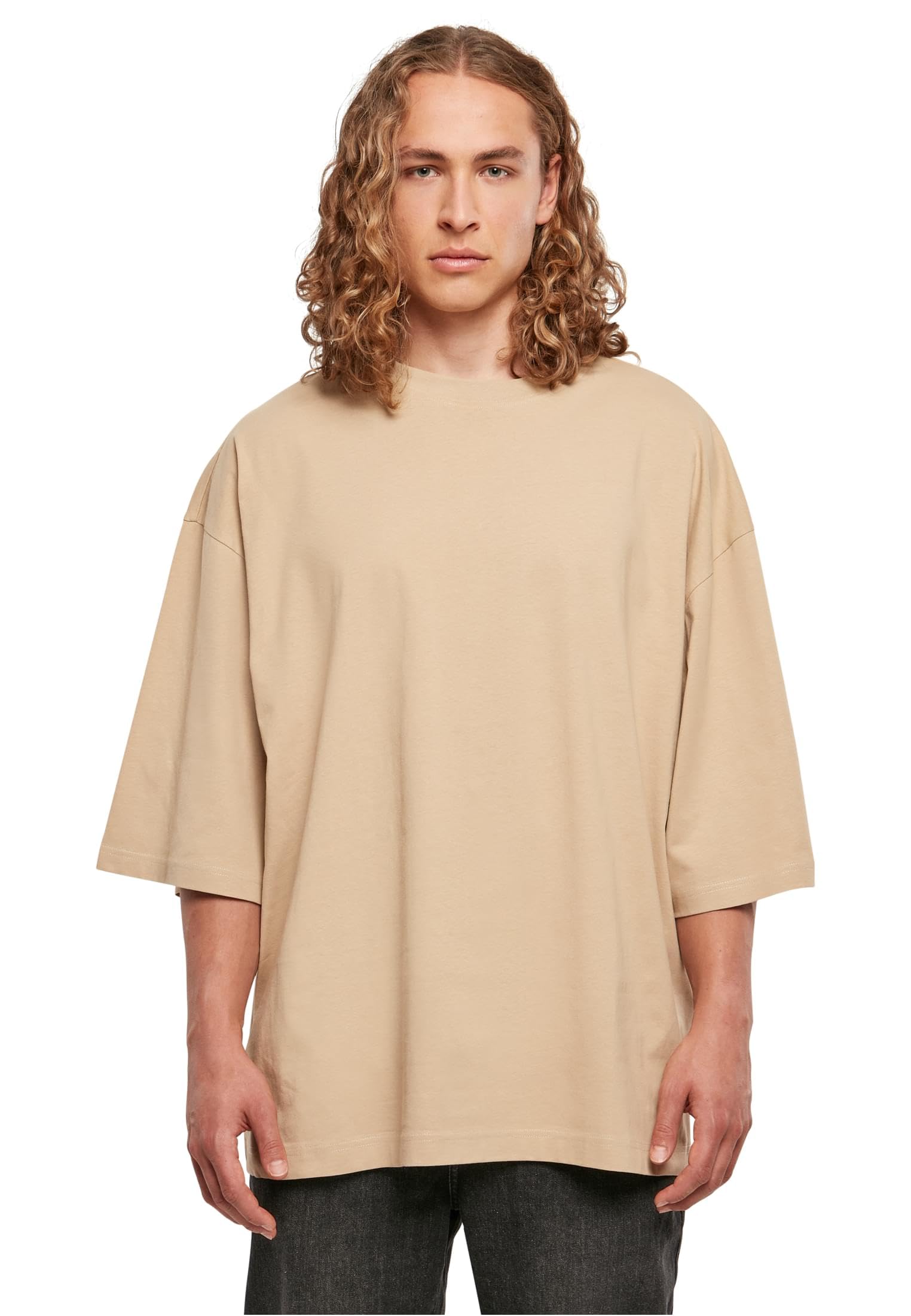 Build your Brand Men's Huge Tee T-Shirt, Unionbeige,