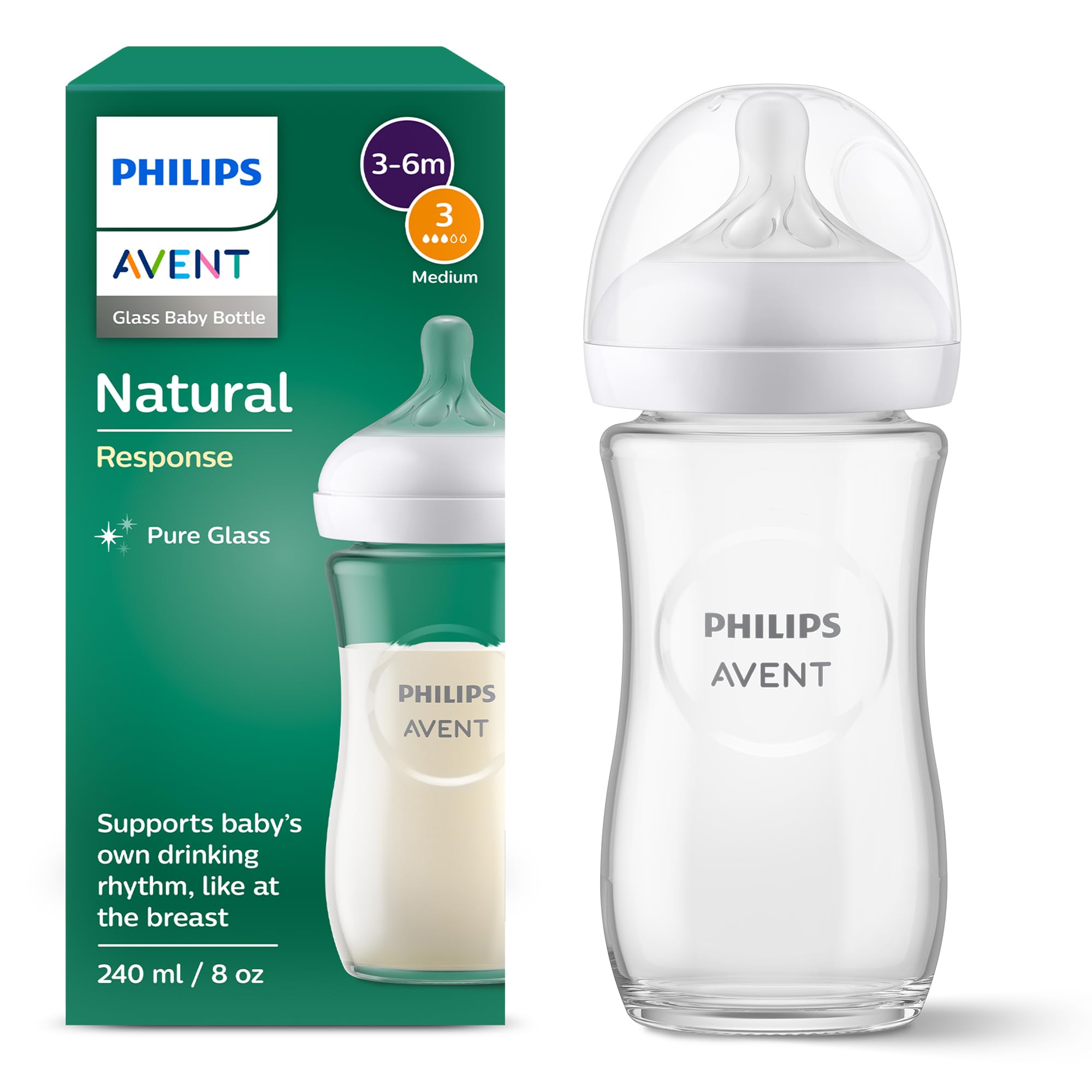 Avent bib nat 3,0 vetro 240ml