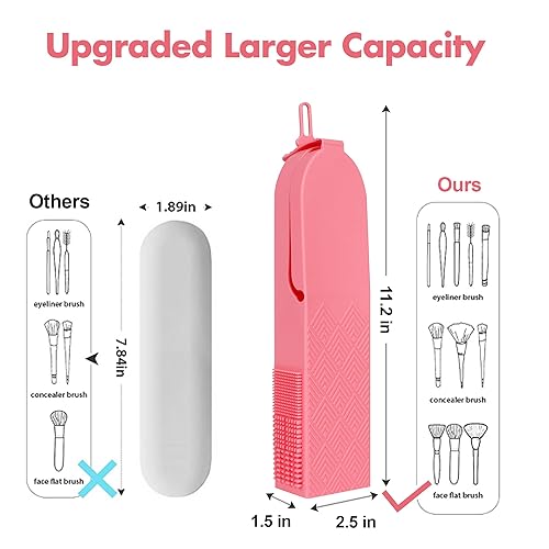 Miniatura 2 de Soporte para brochas de maquillaje de silicona, suave y portátil para viajes, soporte de brochas de maquillaje de moda para mujeres, adecuado para