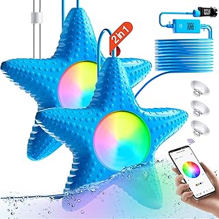 Pool Lights,LED Pool Lights for Pool IP68 Waterproof 20W Double Each Light,12V Hanging RGB Color Changing Dimmable Underwater Submersible Lights with APP Control 3 Suction Cups, 26ft Cord