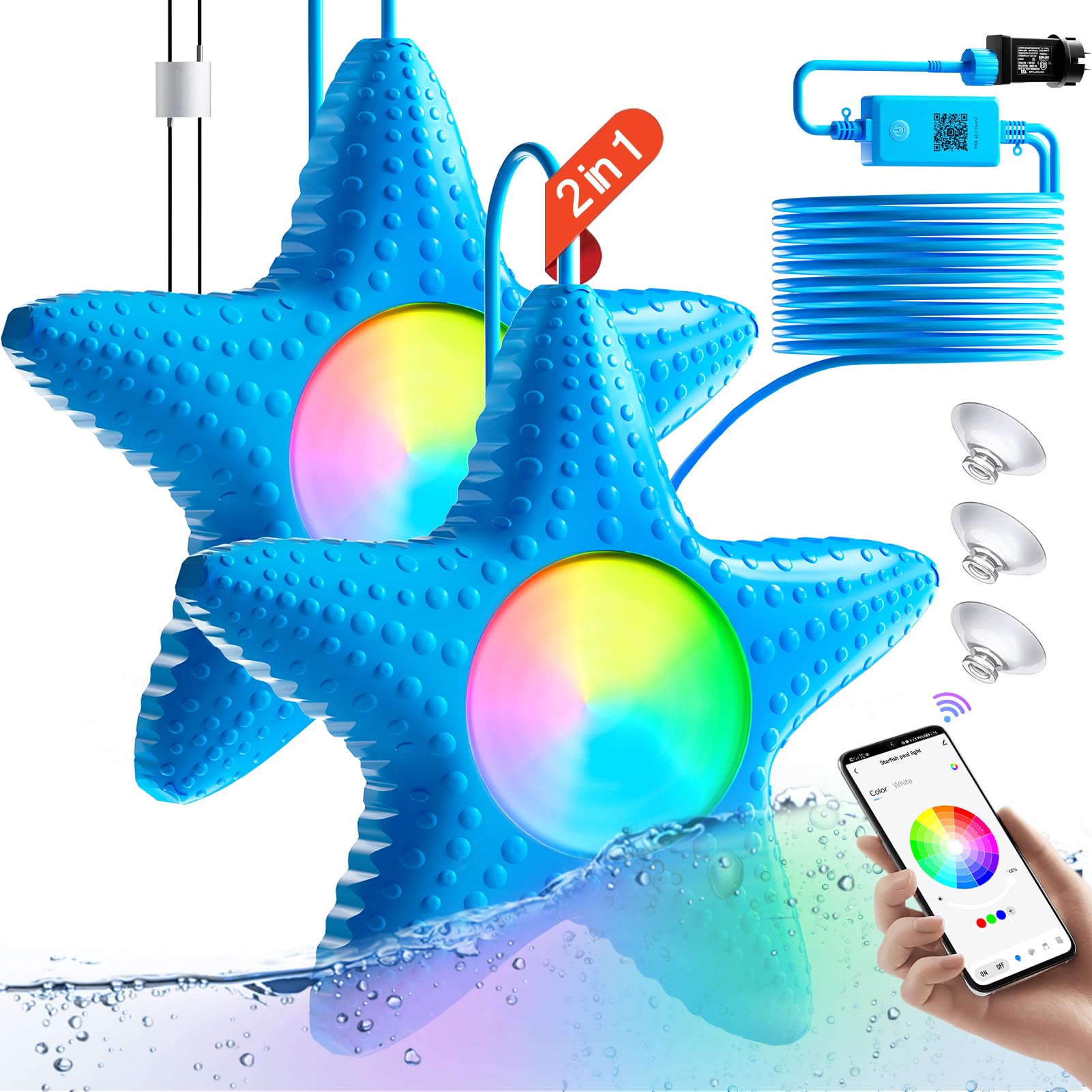 Pool Lights,LED Pool Lights for Pool IP68 Waterproof 20W Double Each