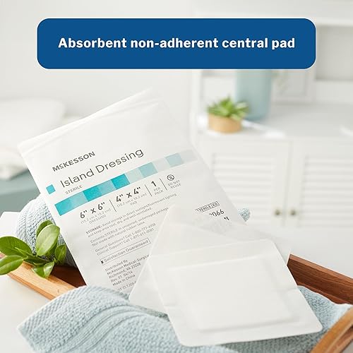 Miniatura 4 de McKesson Aderezos para islas, estériles, dimensión 6 x 6 pulgadas, almohadilla de 4 x 4 pulgadas, 25 unidades, 4 paquetes, 100 en total