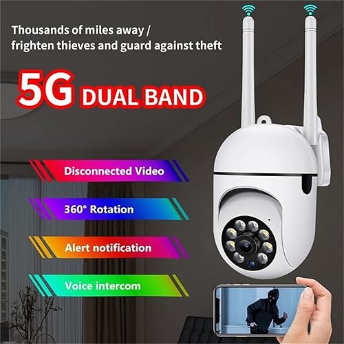 Miniatura 2 de Cámaras de seguridad para exteriores, cámaras WiFi de 2.4 GHz y 5G para seguridad del hogar, cámaras de vigilancia domo 1080P de visión de 360°, 2