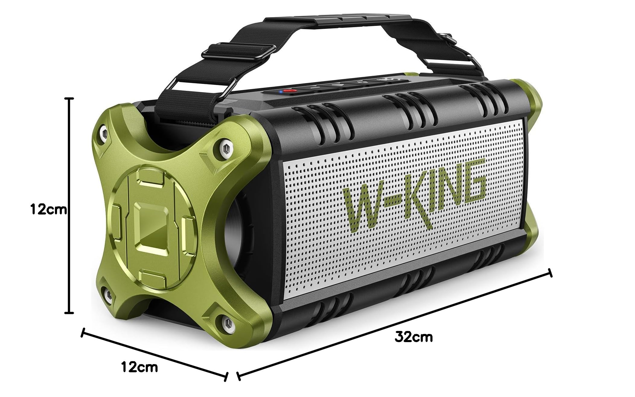 W-KING 90W Max Bluetooth Lautsprecher Musik Box Musikbox Groß, 50W Tiefem Bass, 40 Std Akku& IPX6 Wasserdicht für Party Outdoor Tragbare Lautsprecher Boom Box mit EQ, TF-Karte, NFC, AUX &Freisprech