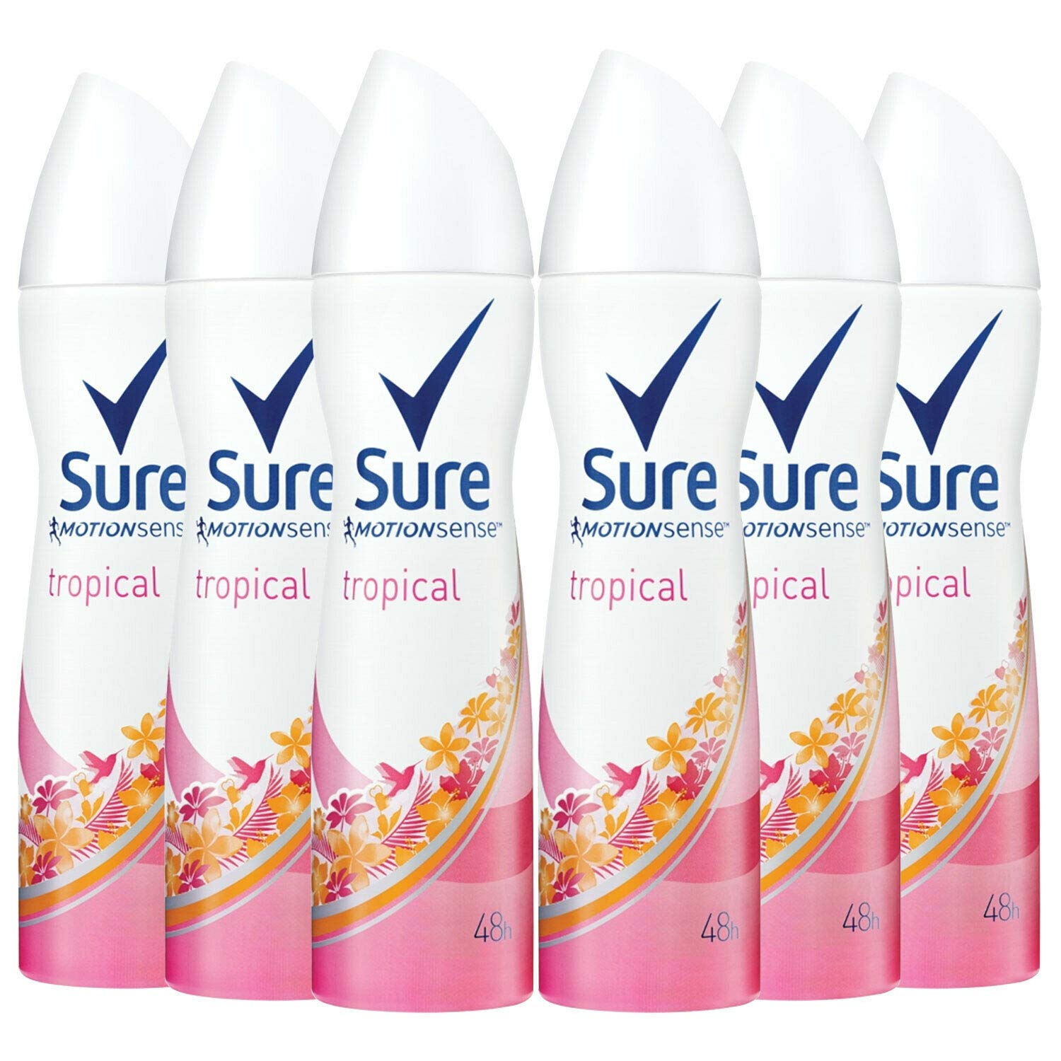 Women Motion Sense Antiperspirant Deodorant, Tropical, 6 Pack, 150ml