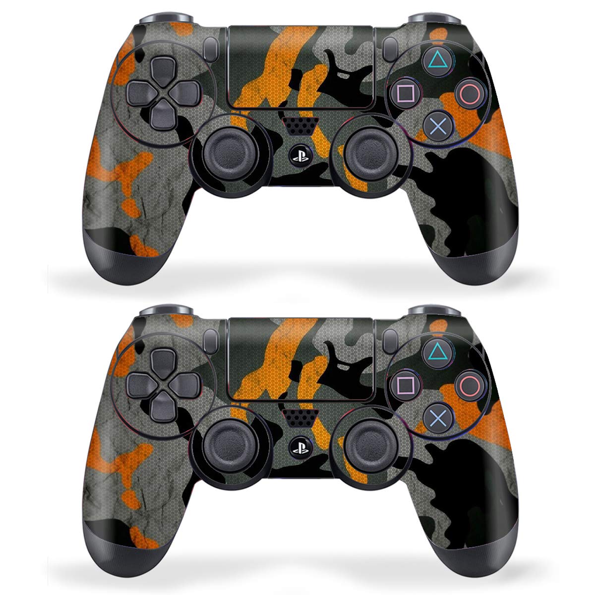 Techfit Pack of 2 Skin for Sony Playstation 4 , PS4 Slim , PS4 Pro DualShock Remote Wireless Controller - Orange Camouflage (B092JLDX9N) Amazon Price History, Amazon Price Tracker