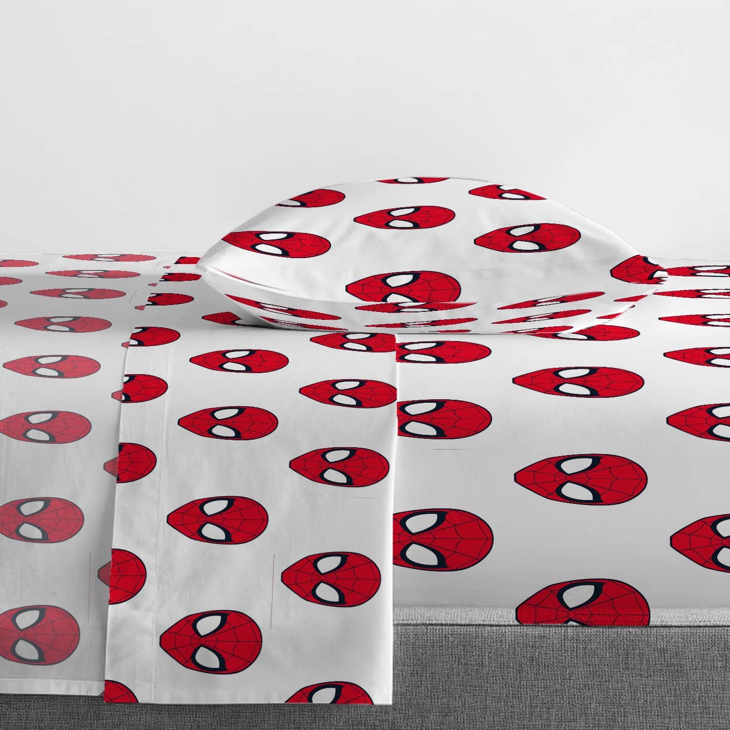 Jay Franco Marvel Spiderman Twin Sheet Set 3 Piece Deep Pocket Bed Sheets, Ultra-Soft Microfiber, Fade Resistant, Machine Washable - Officially Licensed Superhero Bedding for Boys, Red