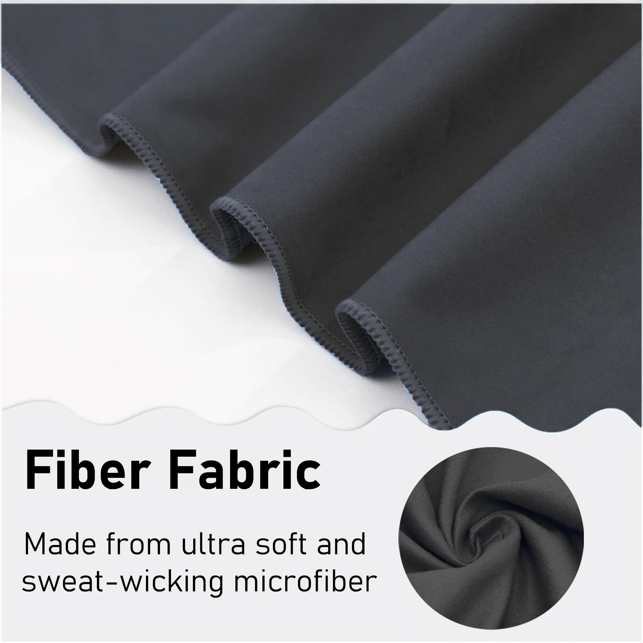 Set of 2 Microfibre Towel Set, 152cm x 76cm + 80cm x 40cm, Compact